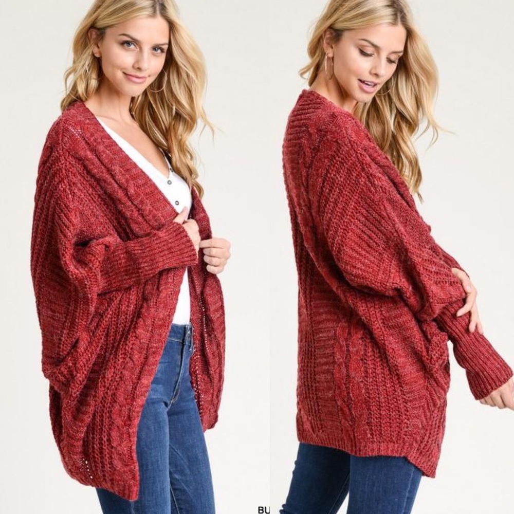 LAST ONE!  Cable Knit Dolman Cardigan